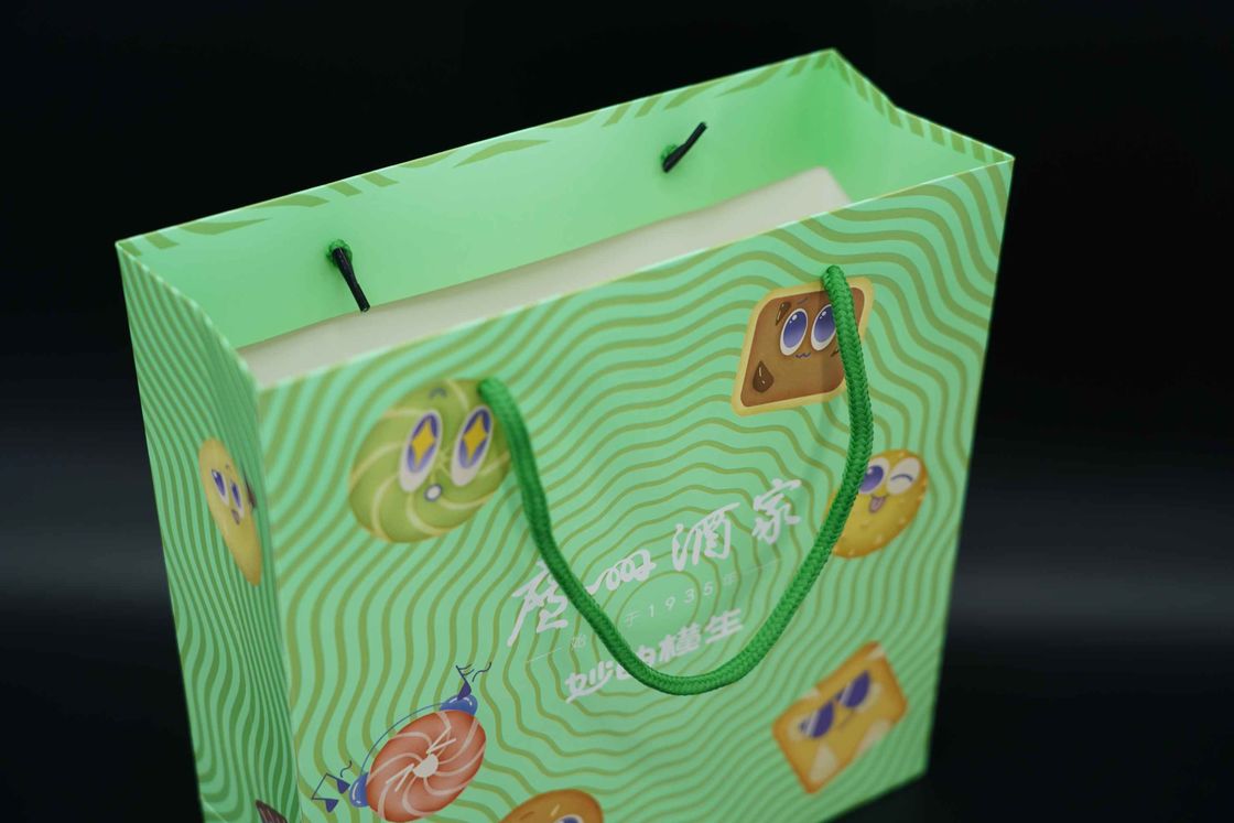 Multicolored Printing Kraft Cookie Paper Bag Hygienic PP Rope Handle