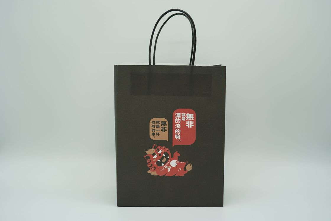 Lipack Take Out Fast Food Kraft Paper Carry Bag Customized Logo Takeaway Paper Bags For Food