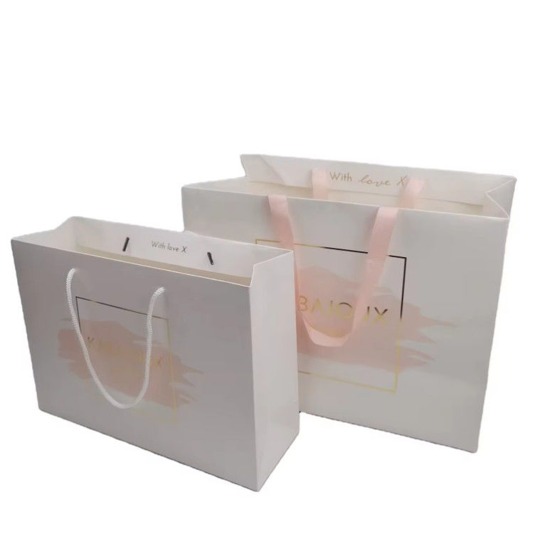 Custom Clothing Shopping Bags Gift Paper Bag Packaging With Handle Luxury Bags For Wedding / Jewelry / Cosmetic