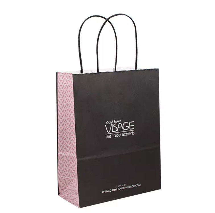 Business Large  Brown Kraft Rope Bags With Handles Customizable White For Premium Plain Fruit Shopping